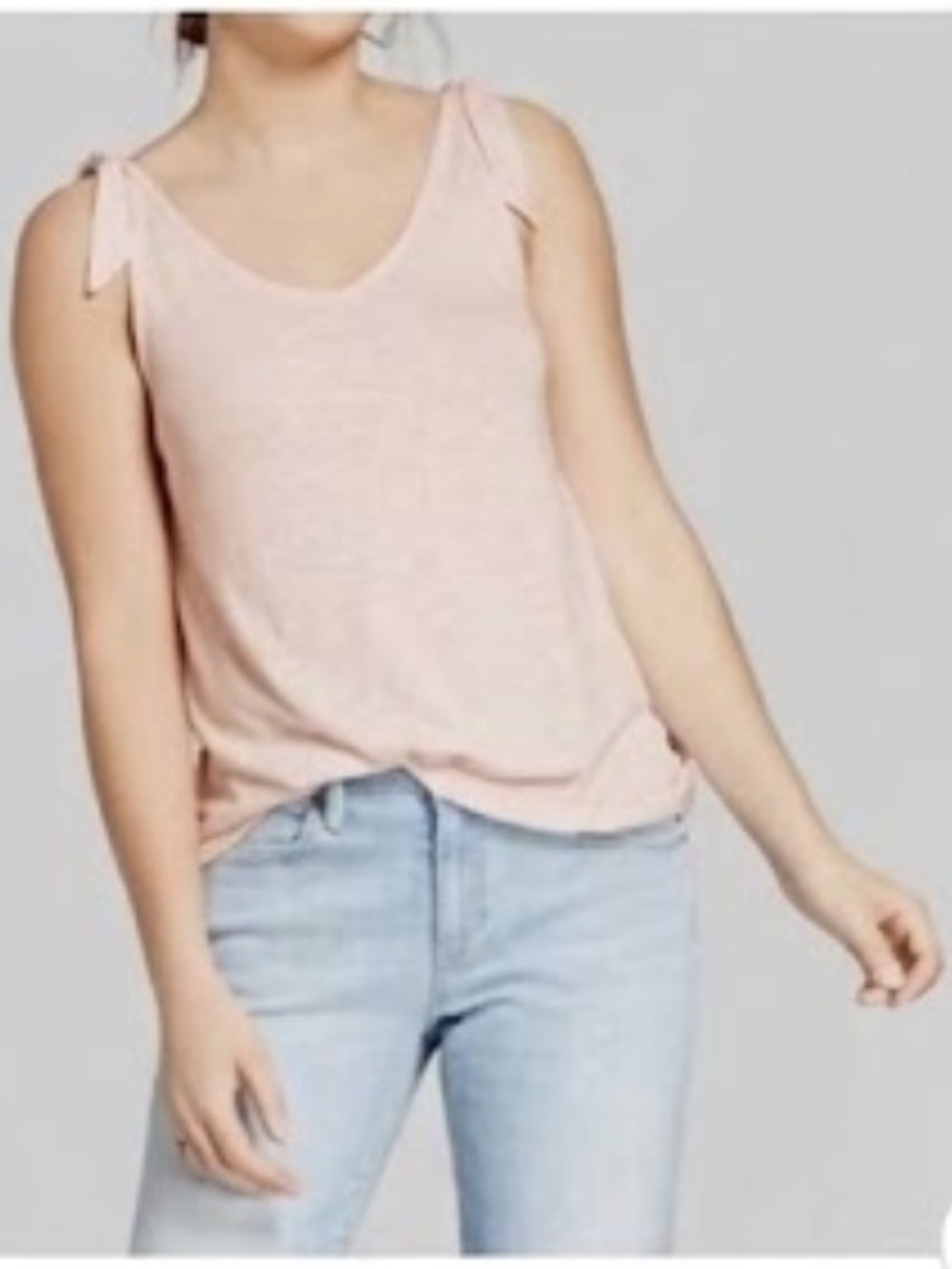 A New Day Tie Strap Tank Top in Light Pink